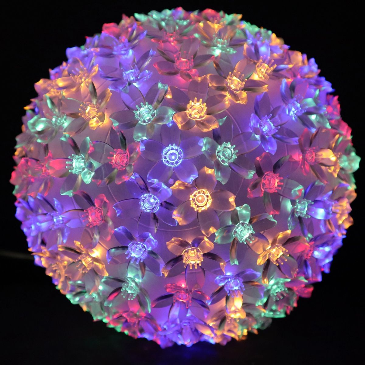 SOLAR Multicolour LED Cherry Blossom Petal Ball Hanging Outdoor